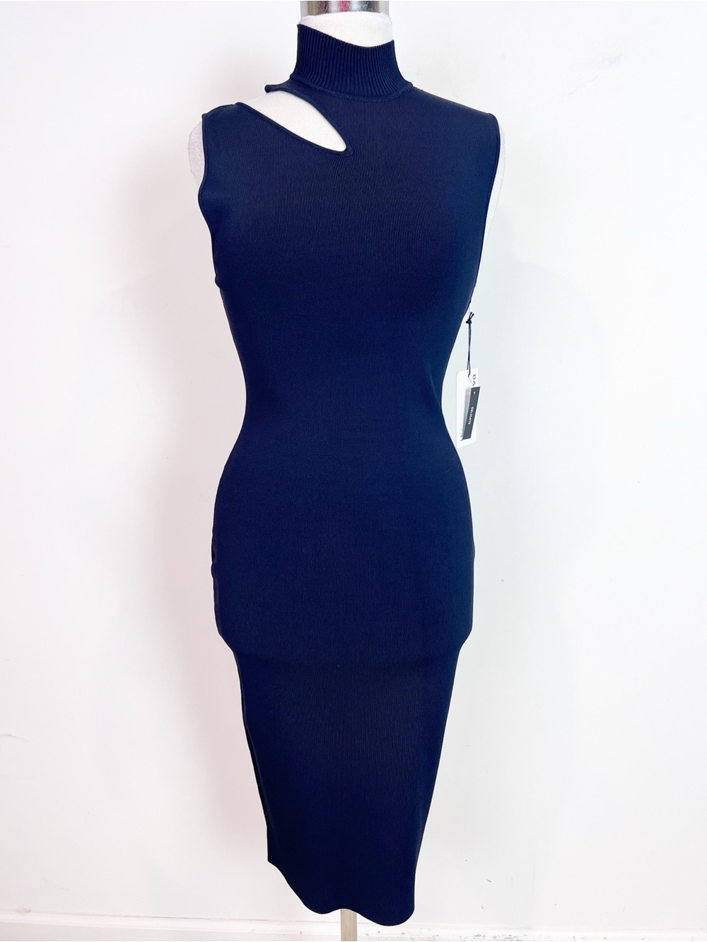 BAILEY 44 DEBATE DRESS NAVY BLUE KNIT MOCK NECK SLEEVELESS WOMENS MEDIUM NWT